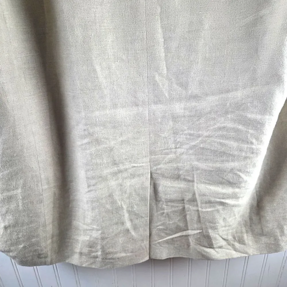 Men's Eddie Bauer 100% Belgian Linen Two Button Beige Blazer Sportscoat Size 50T
